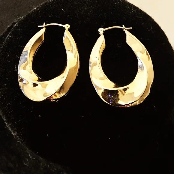 14K Gold Hoop Earrings - Picture 1 of 8